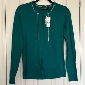New York & Company Teal Green Cardigan